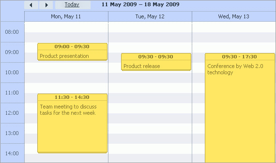 day scheduler. dhtmlxScheduler