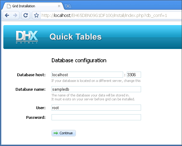 Quick Tables - Grid Installation Quick Tables - Grid Installation