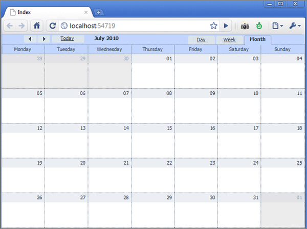 Scheduler on page Scheduler on page