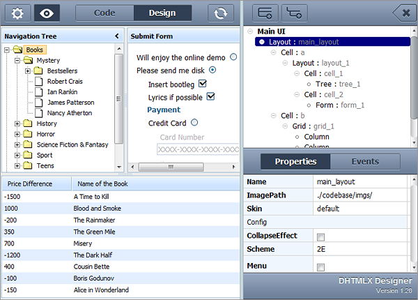 DHTMLX 3.0 - Visual Designer Tool DHTMLX 3.0 - Visual Designer Tool