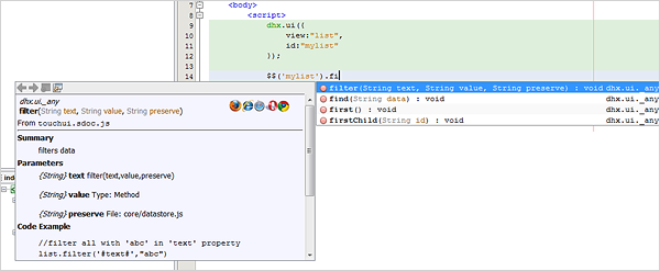 DHTMLX Touch 1.0 - Autocomplete in IDE DHTMLX Touch 1.0 - Autocomplete in IDE