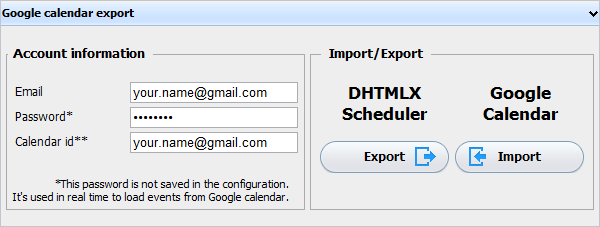 Event Calendar Plugin - Export to/from Google Calendar Event Calendar Plugin - Export to/from Google Calendar