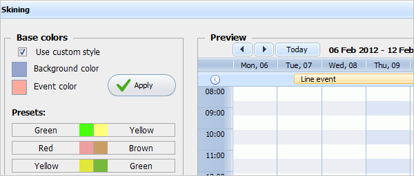 Event Calendar Plugin - Built-in Skin Customizer Event Calendar Plugin - Built-in Skin Customizer