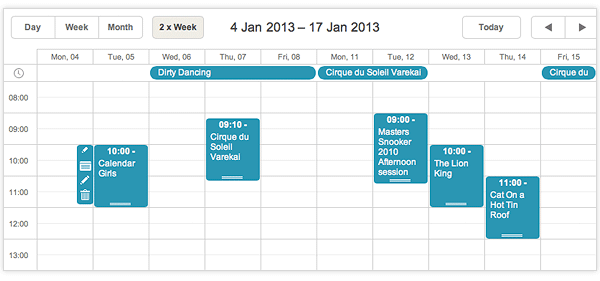 exemple calendrier jquery
