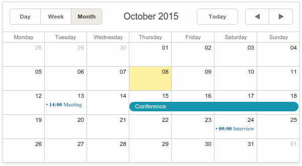 Basic view in Scheduler