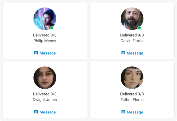 JS dataview with images and message icons