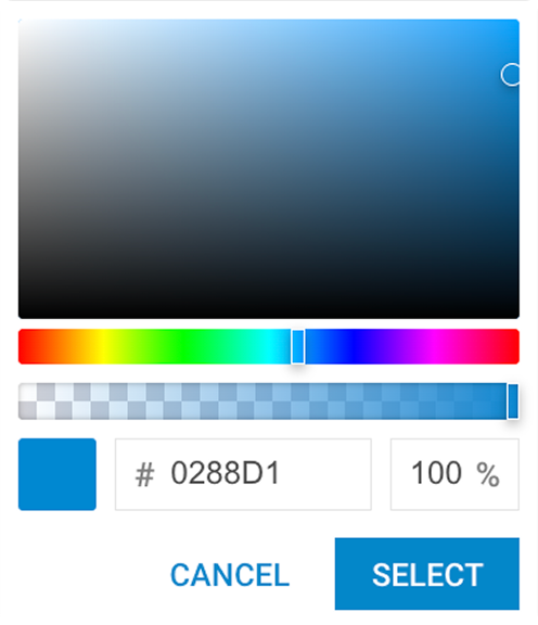 JS colorpicker with HEX code and opacity