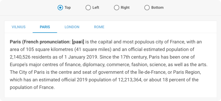 JS tab widget with different tabs alignment
